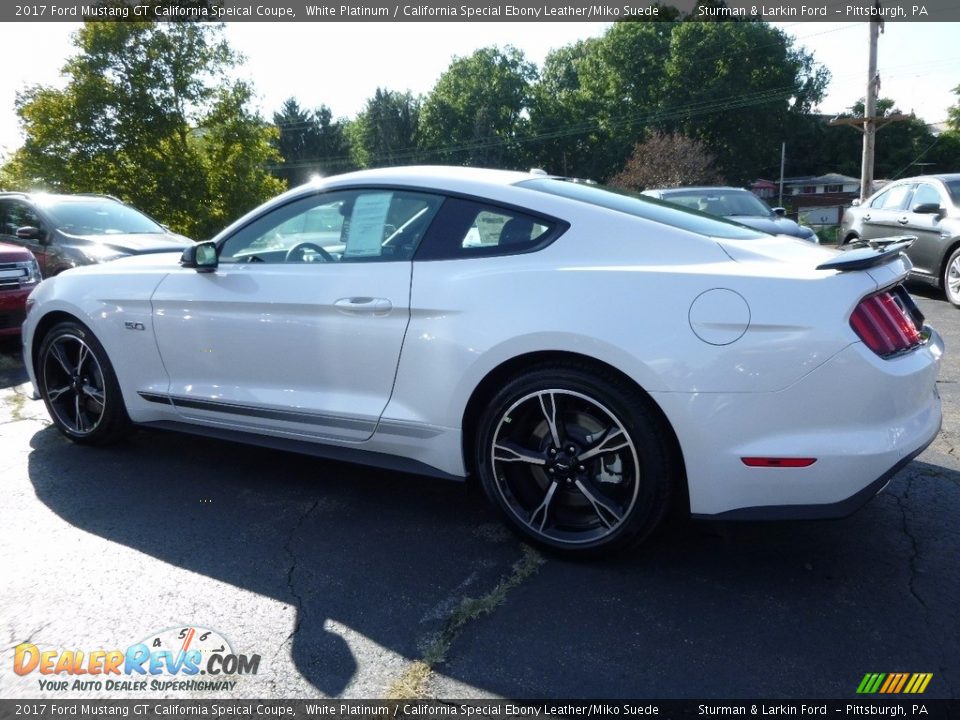 2017 Ford Mustang GT California Speical Coupe White Platinum / California Special Ebony Leather/Miko Suede Photo #3