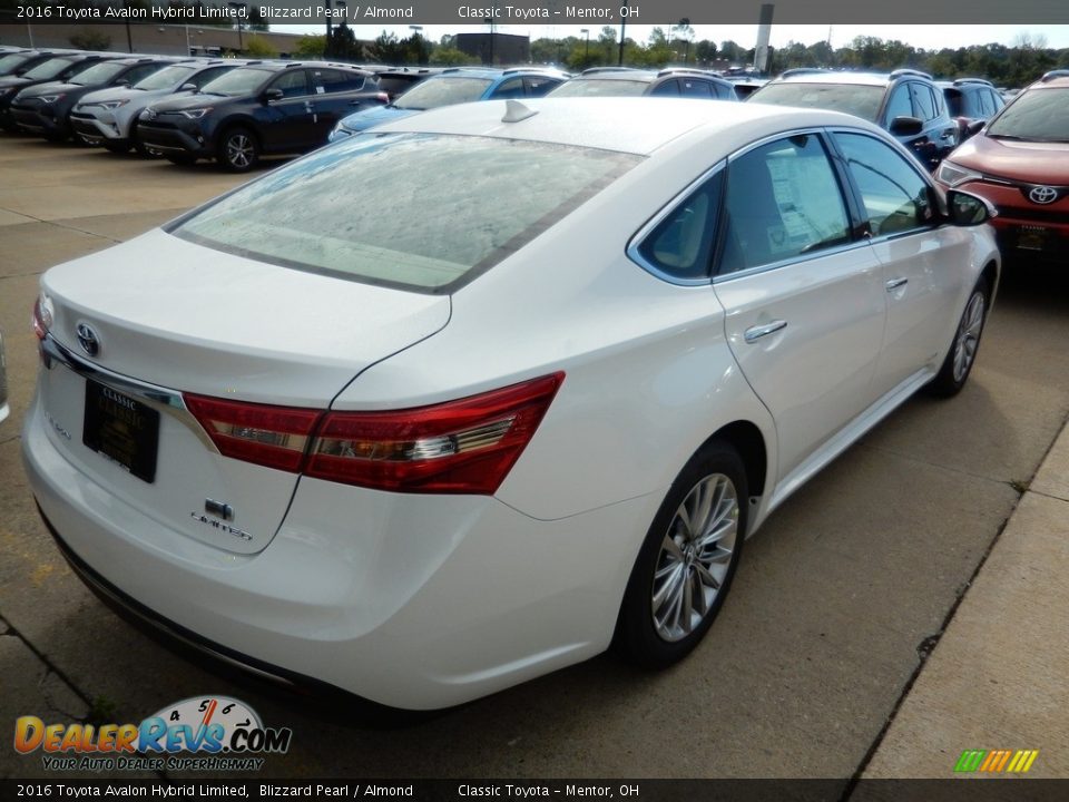2016 Toyota Avalon Hybrid Limited Blizzard Pearl / Almond Photo #2