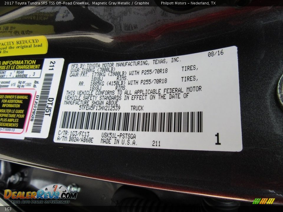 Toyota Color Code 1G3 Magnetic Gray Metallic