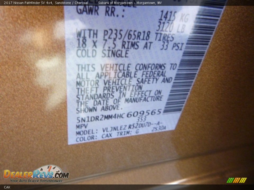 CAX - 2017 Nissan Pathfinder