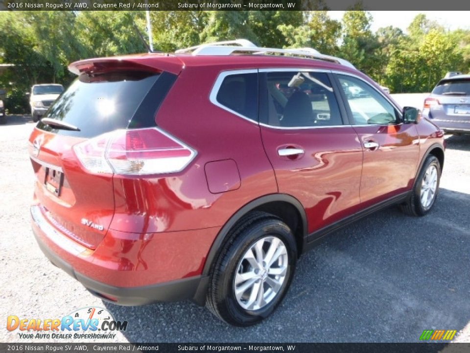 2016 Nissan Rogue SV AWD Cayenne Red / Almond Photo #7