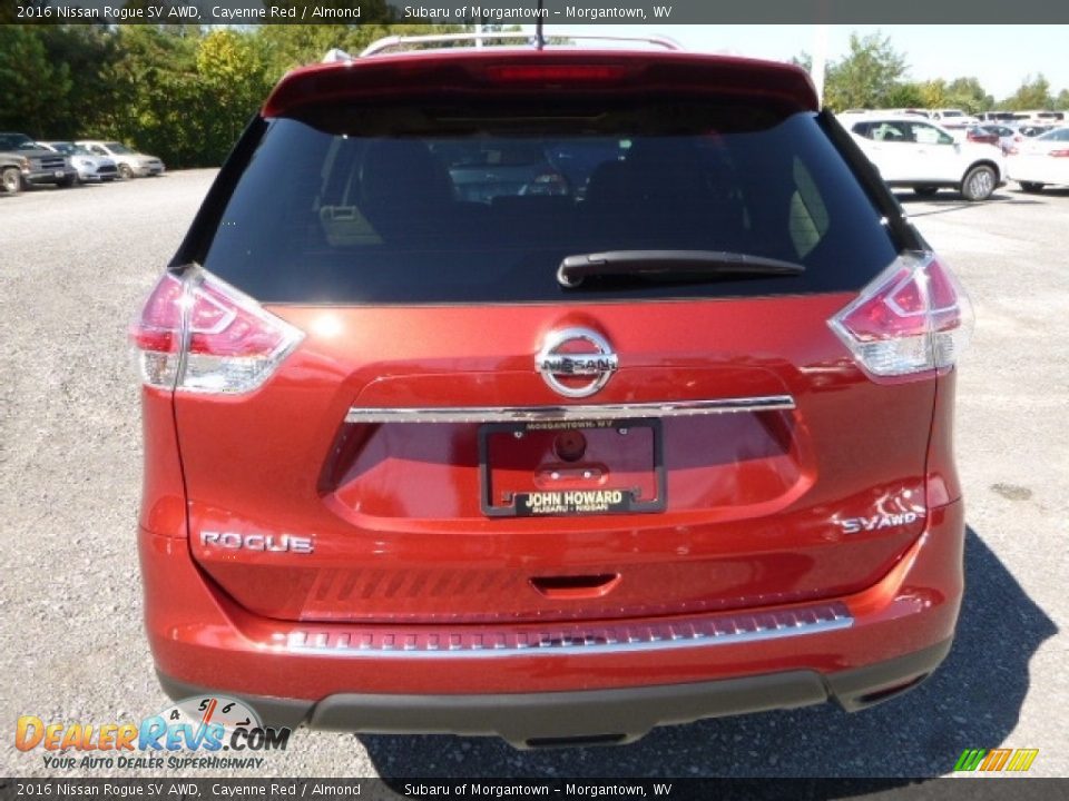2016 Nissan Rogue SV AWD Cayenne Red / Almond Photo #8