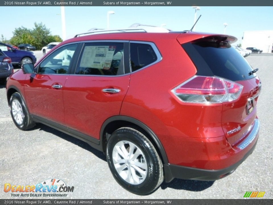 2016 Nissan Rogue SV AWD Cayenne Red / Almond Photo #9