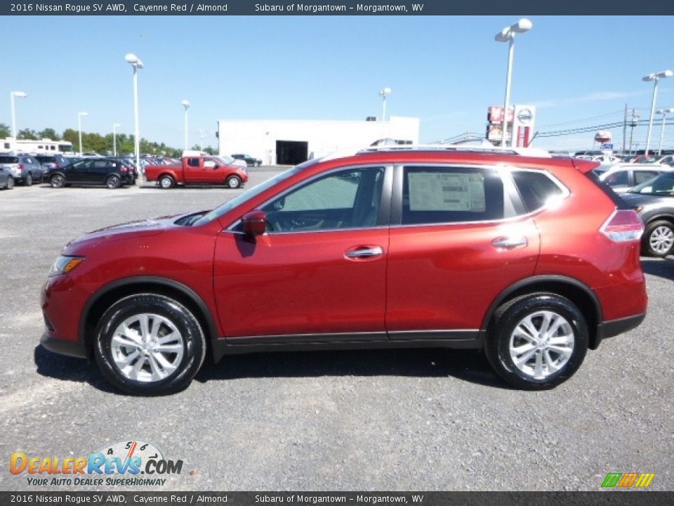 2016 Nissan Rogue SV AWD Cayenne Red / Almond Photo #10
