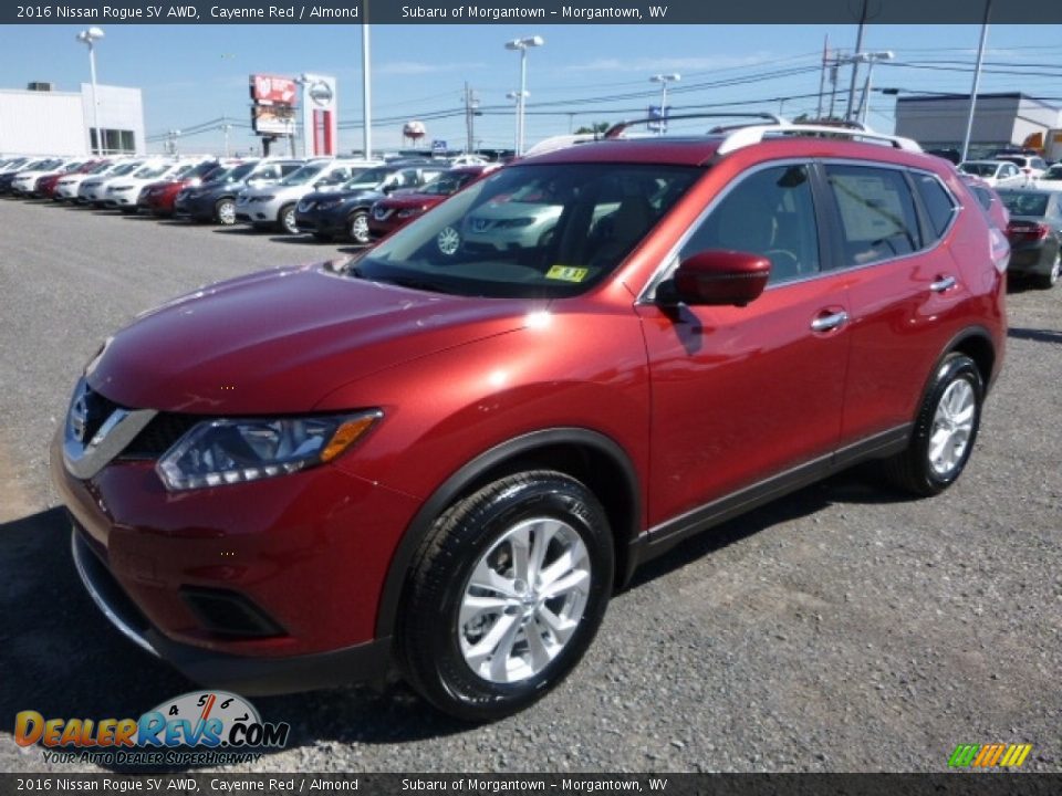 2016 Nissan Rogue SV AWD Cayenne Red / Almond Photo #11