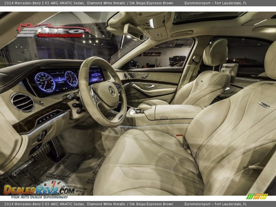 2014 Mercedes-Benz S 63 AMG 4MATIC Sedan Diamond White Metallic / Silk Beige/Espresso Brown Photo #19