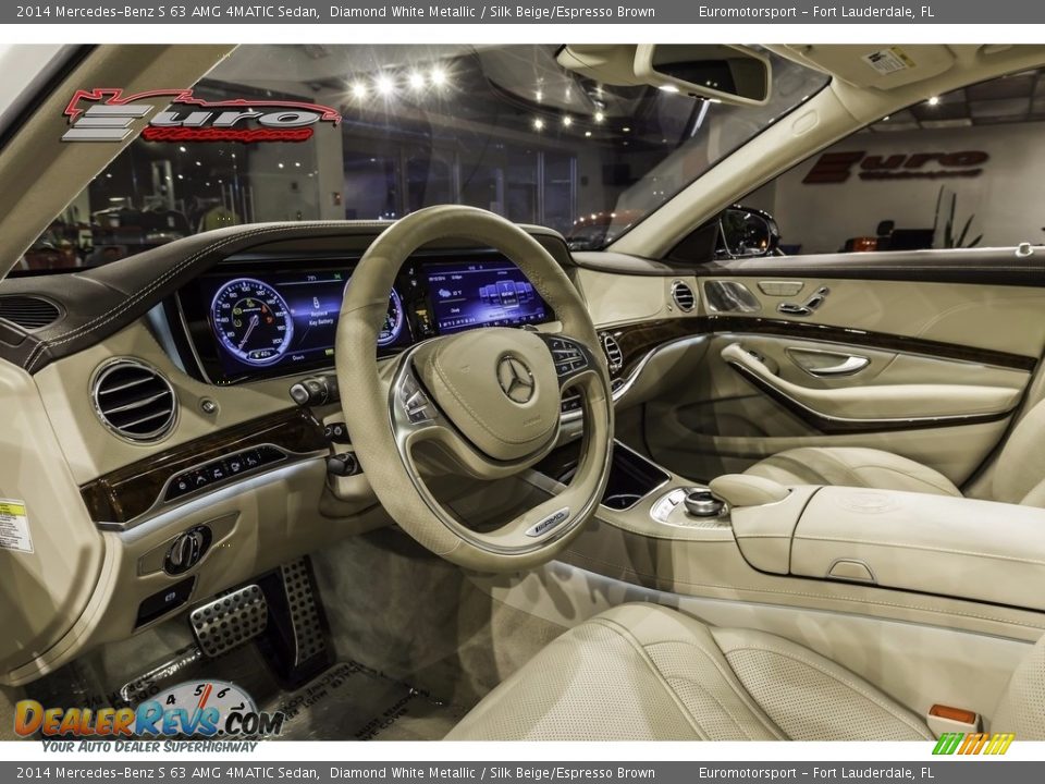 2014 Mercedes-Benz S 63 AMG 4MATIC Sedan Diamond White Metallic / Silk Beige/Espresso Brown Photo #20