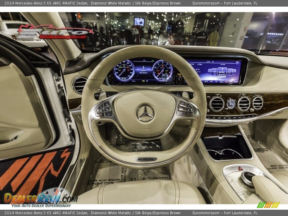 2014 Mercedes-Benz S 63 AMG 4MATIC Sedan Diamond White Metallic / Silk Beige/Espresso Brown Photo #36