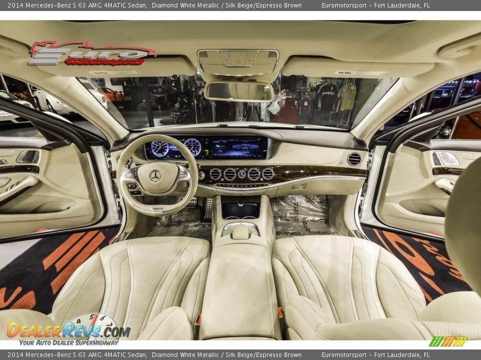 2014 Mercedes-Benz S 63 AMG 4MATIC Sedan Diamond White Metallic / Silk Beige/Espresso Brown Photo #47