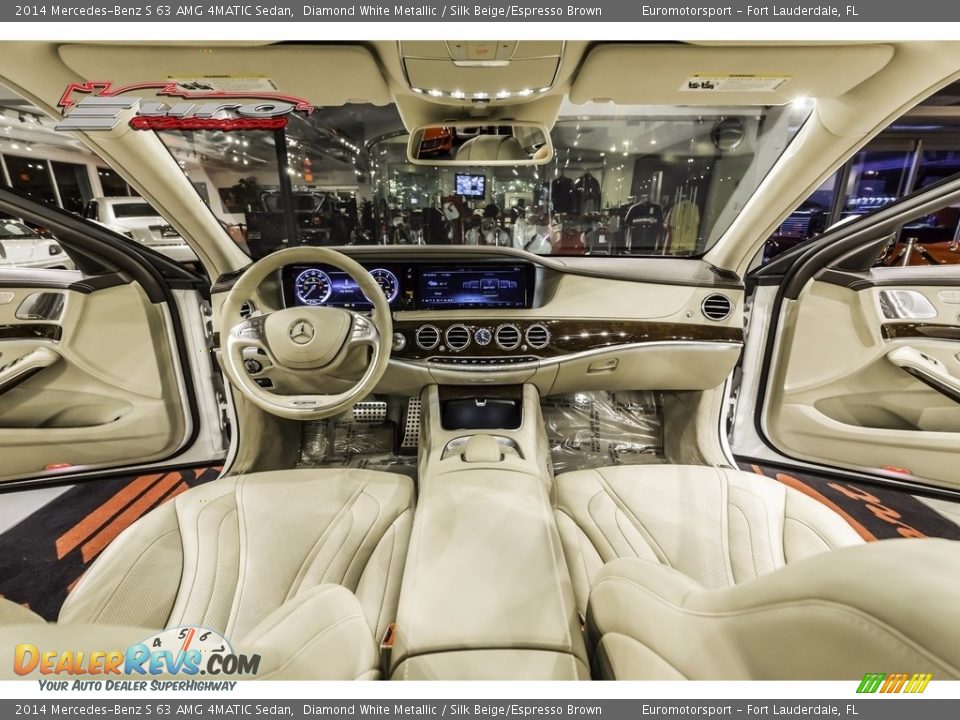 2014 Mercedes-Benz S 63 AMG 4MATIC Sedan Diamond White Metallic / Silk Beige/Espresso Brown Photo #48