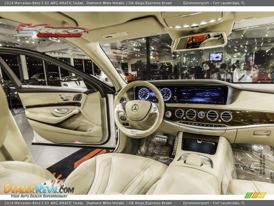 2014 Mercedes-Benz S 63 AMG 4MATIC Sedan Diamond White Metallic / Silk Beige/Espresso Brown Photo #49