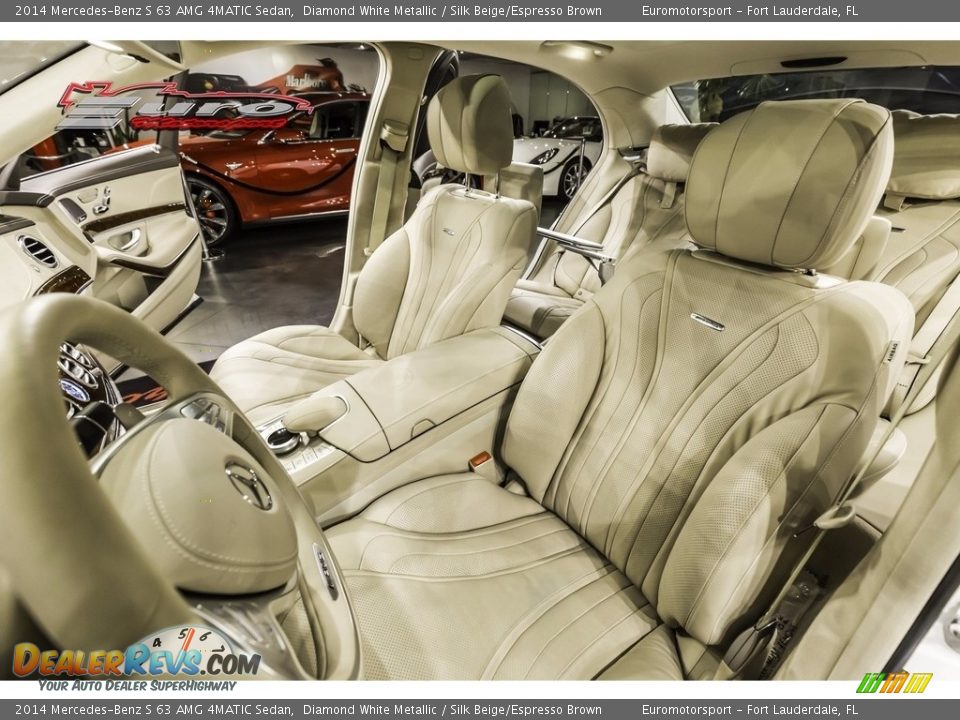 2014 Mercedes-Benz S 63 AMG 4MATIC Sedan Diamond White Metallic / Silk Beige/Espresso Brown Photo #52