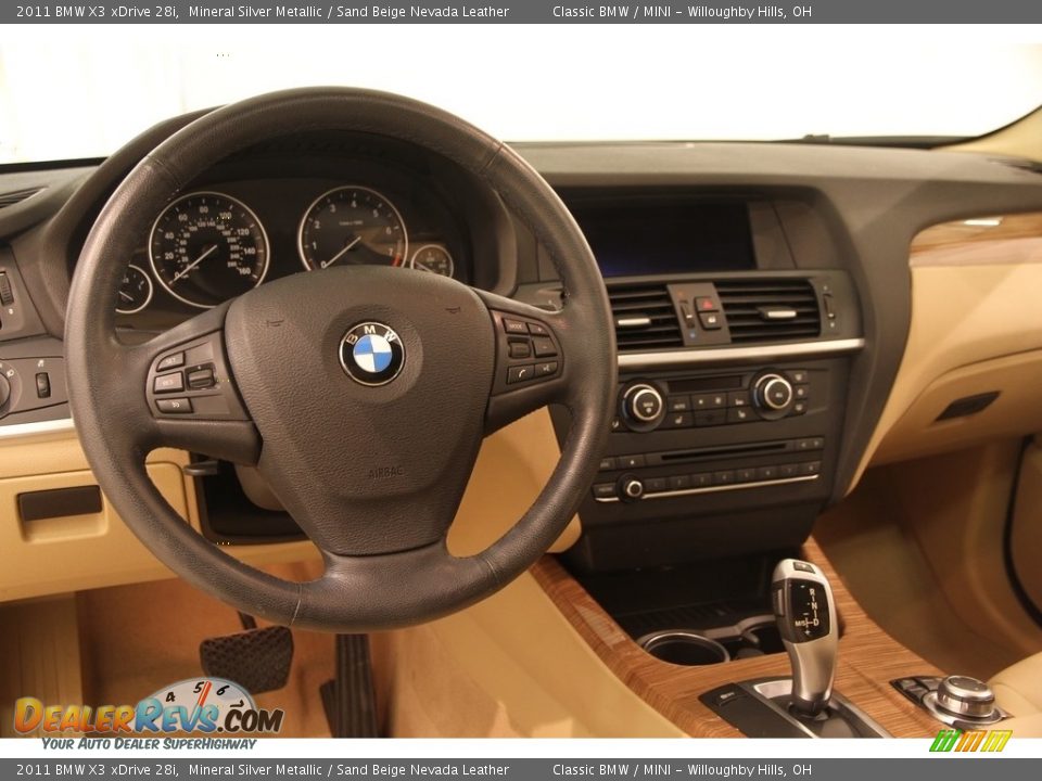2011 BMW X3 xDrive 28i Mineral Silver Metallic / Sand Beige Nevada Leather Photo #6