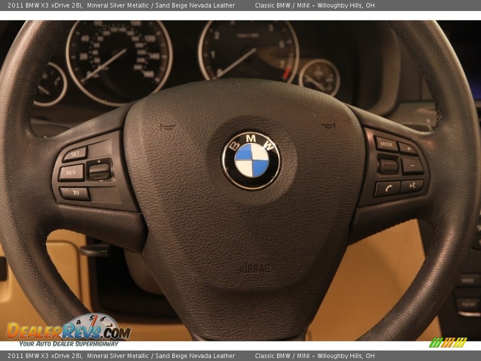 2011 BMW X3 xDrive 28i Mineral Silver Metallic / Sand Beige Nevada Leather Photo #7