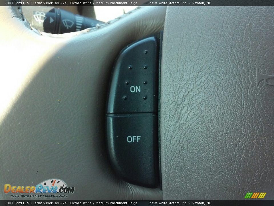 2003 Ford F150 Lariat SuperCab 4x4 Oxford White / Medium Parchment Beige Photo #15