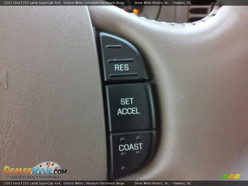 2003 Ford F150 Lariat SuperCab 4x4 Oxford White / Medium Parchment Beige Photo #16