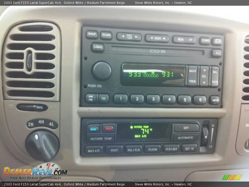 2003 Ford F150 Lariat SuperCab 4x4 Oxford White / Medium Parchment Beige Photo #18