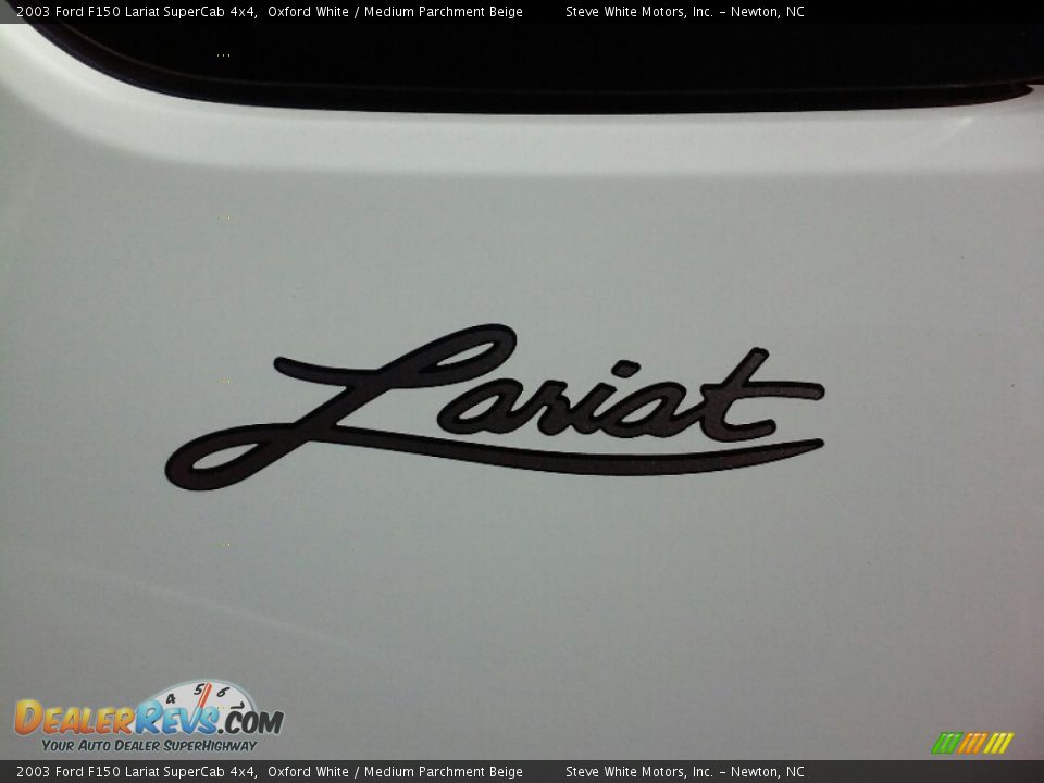2003 Ford F150 Lariat SuperCab 4x4 Oxford White / Medium Parchment Beige Photo #20