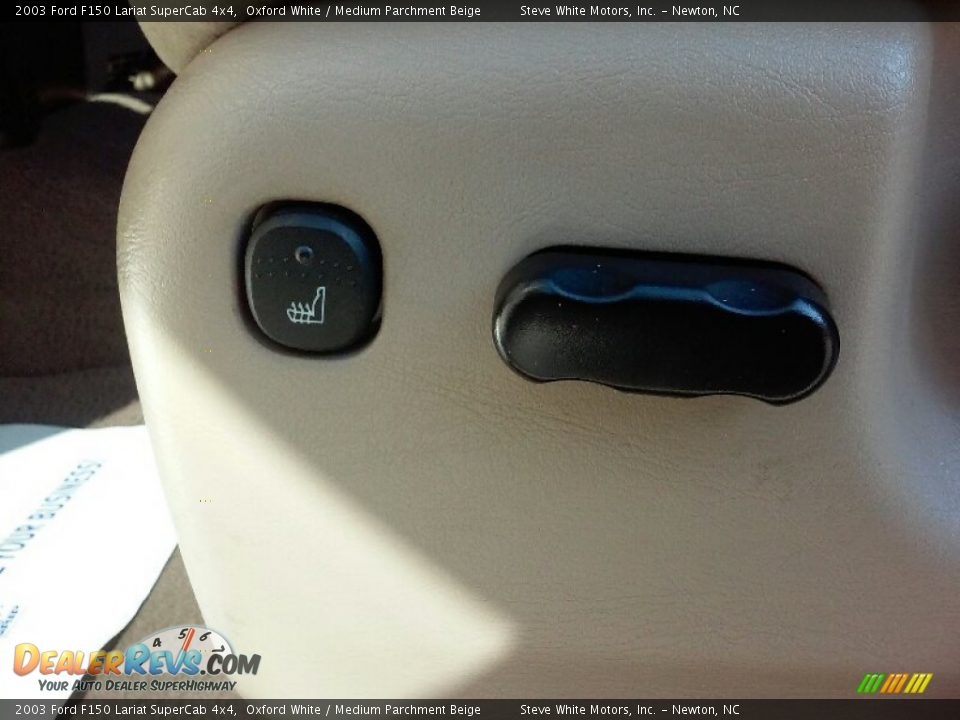 2003 Ford F150 Lariat SuperCab 4x4 Oxford White / Medium Parchment Beige Photo #23