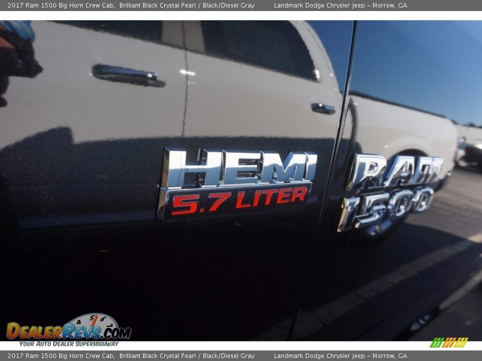 2017 Ram 1500 Big Horn Crew Cab Brilliant Black Crystal Pearl / Black/Diesel Gray Photo #8
