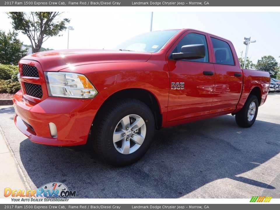 2017 Ram 1500 Express Crew Cab Flame Red / Black/Diesel Gray Photo #1