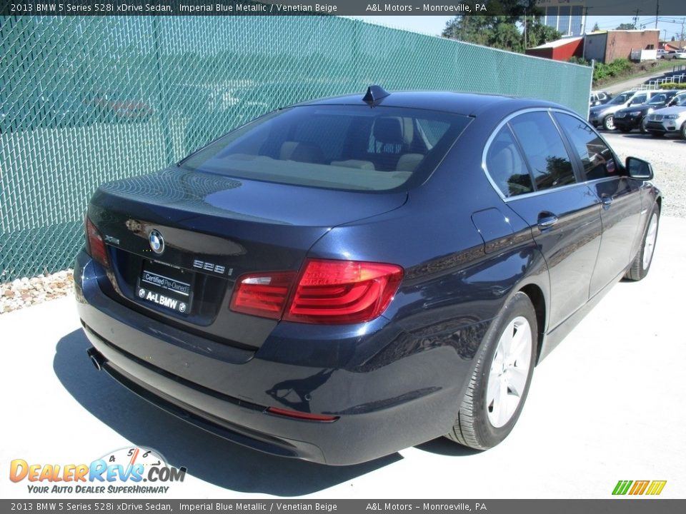2013 BMW 5 Series 528i xDrive Sedan Imperial Blue Metallic / Venetian Beige Photo #4