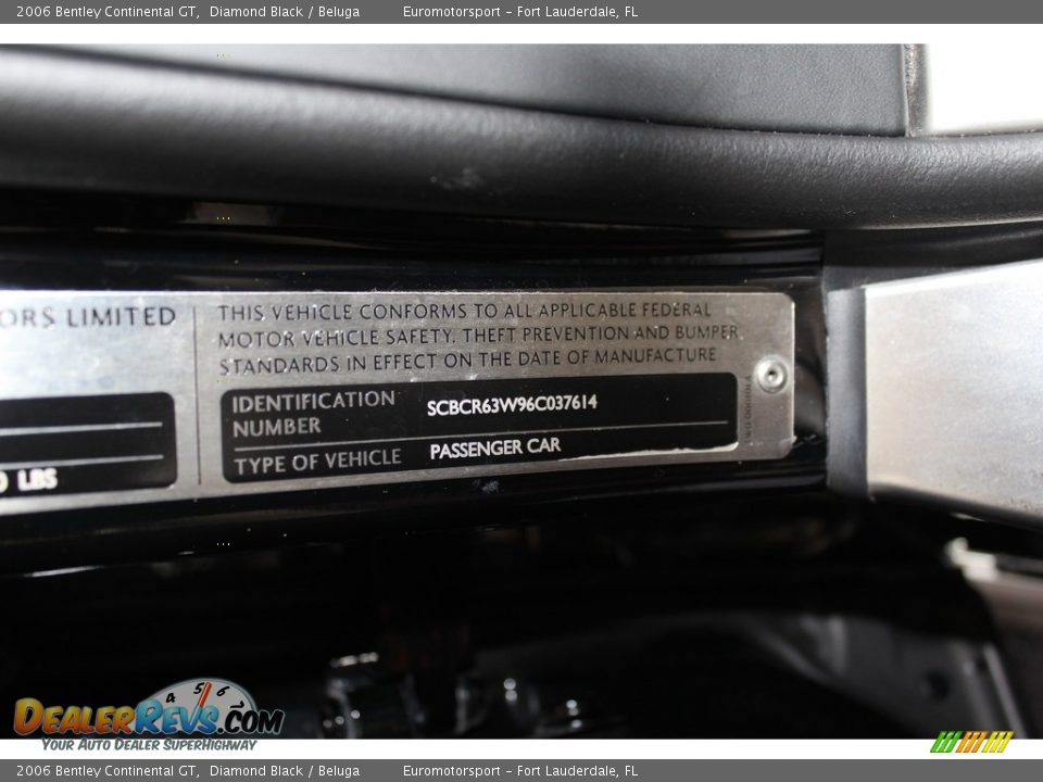 2006 Bentley Continental GT Diamond Black / Beluga Photo #26