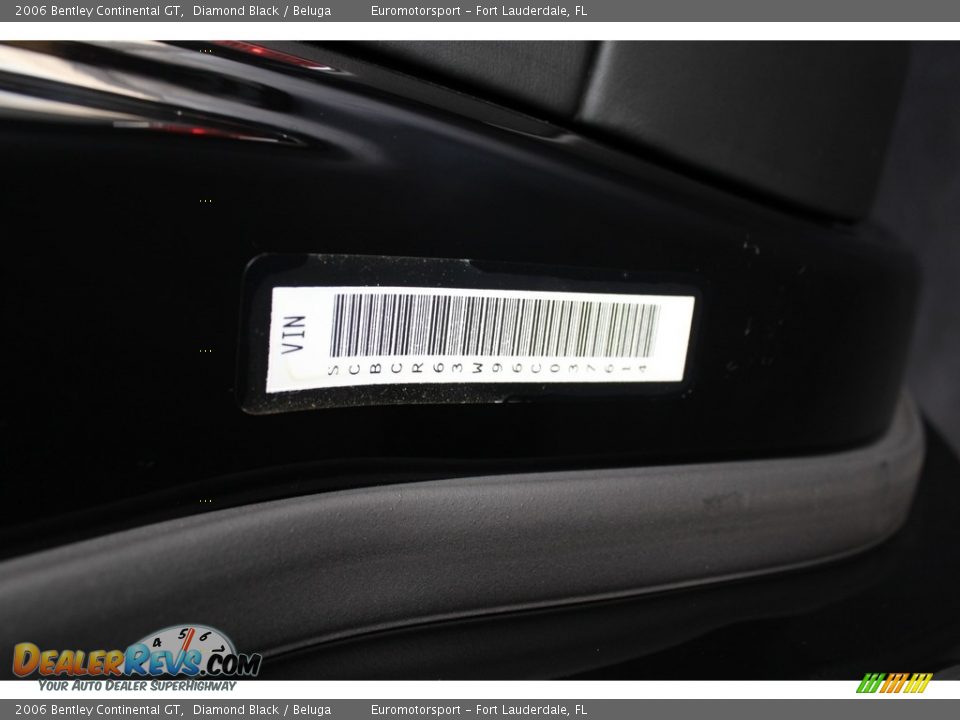 2006 Bentley Continental GT Diamond Black / Beluga Photo #43