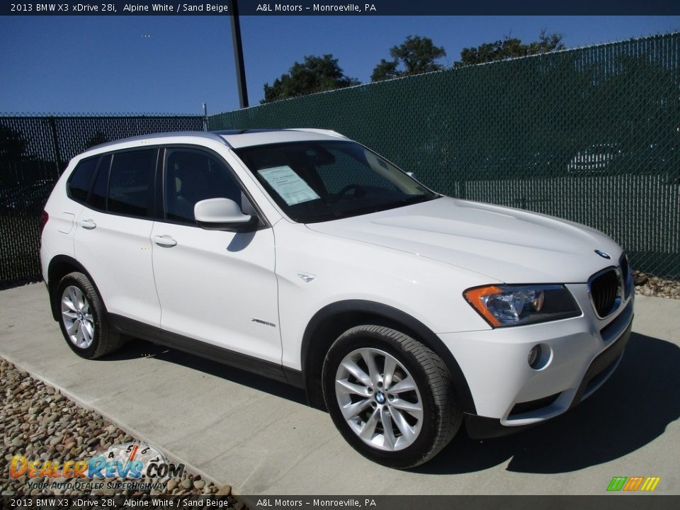 2013 BMW X3 xDrive 28i Alpine White / Sand Beige Photo #1