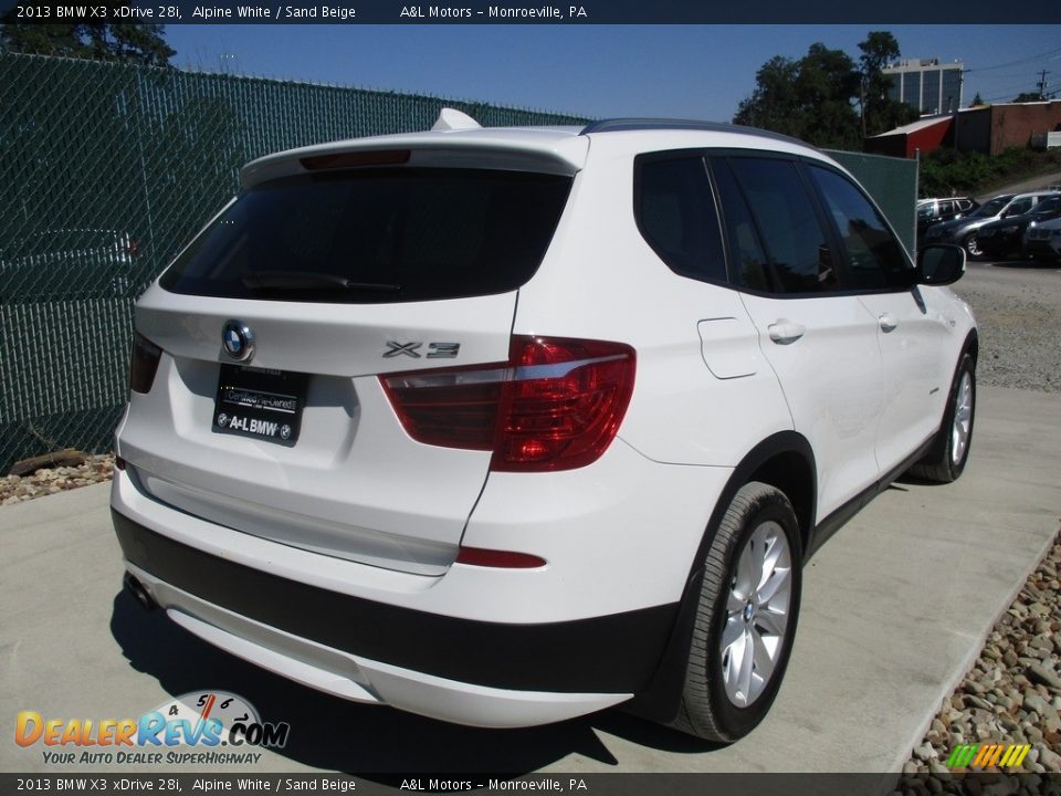 2013 BMW X3 xDrive 28i Alpine White / Sand Beige Photo #4