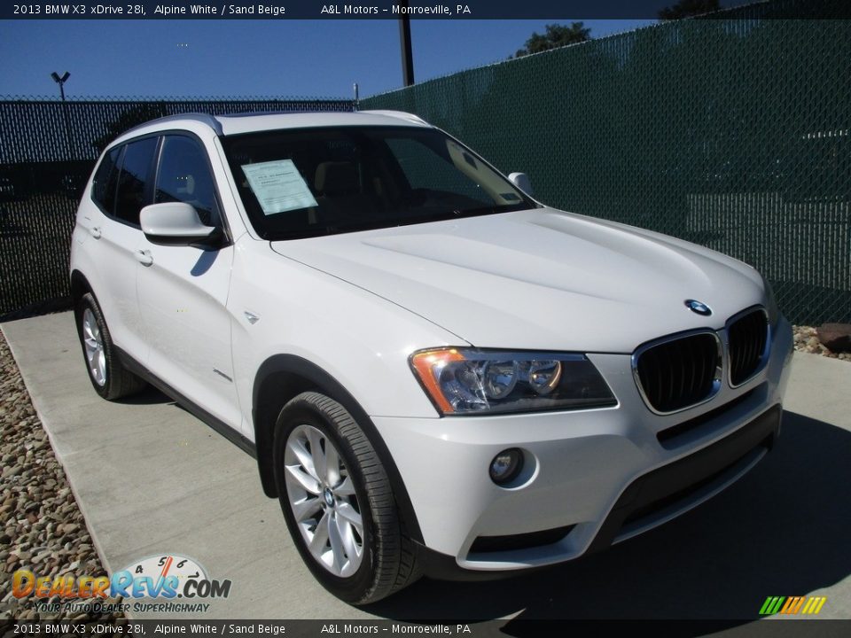 2013 BMW X3 xDrive 28i Alpine White / Sand Beige Photo #5