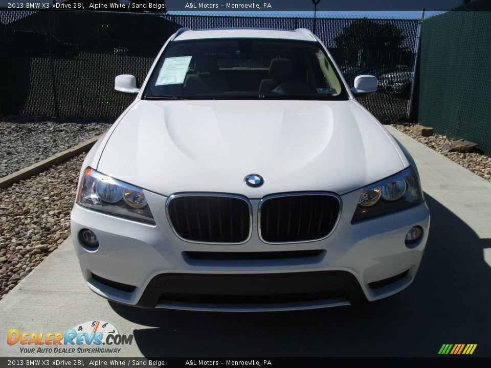 2013 BMW X3 xDrive 28i Alpine White / Sand Beige Photo #6