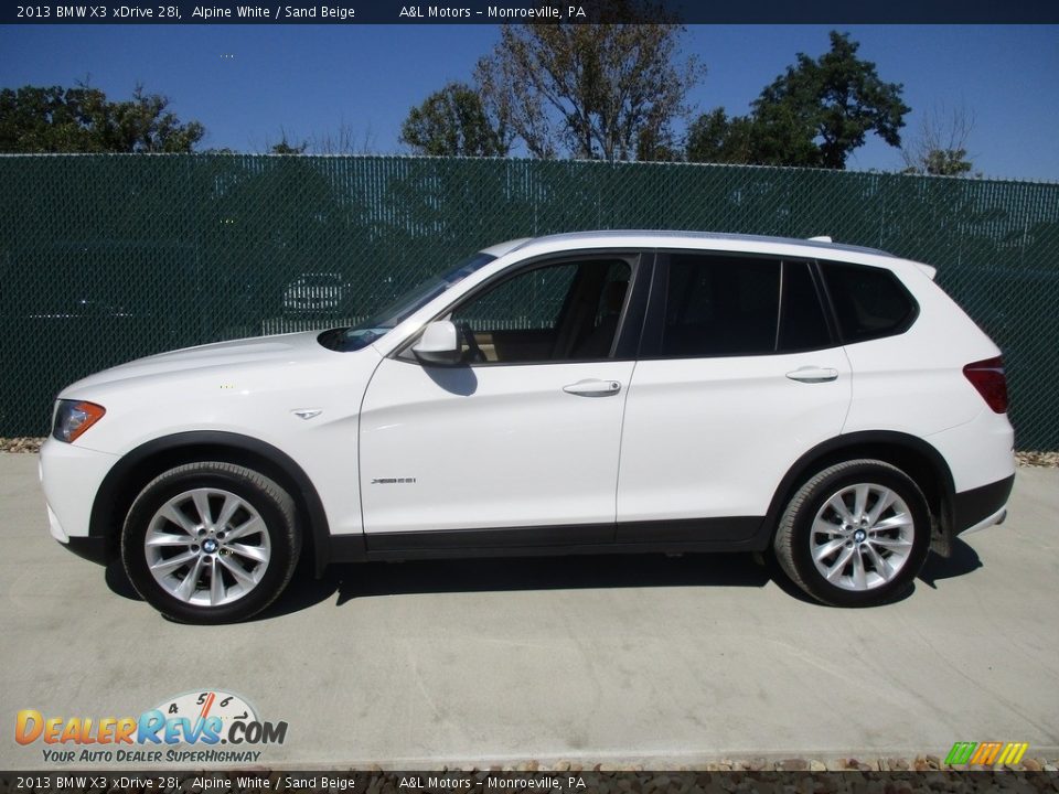 2013 BMW X3 xDrive 28i Alpine White / Sand Beige Photo #8