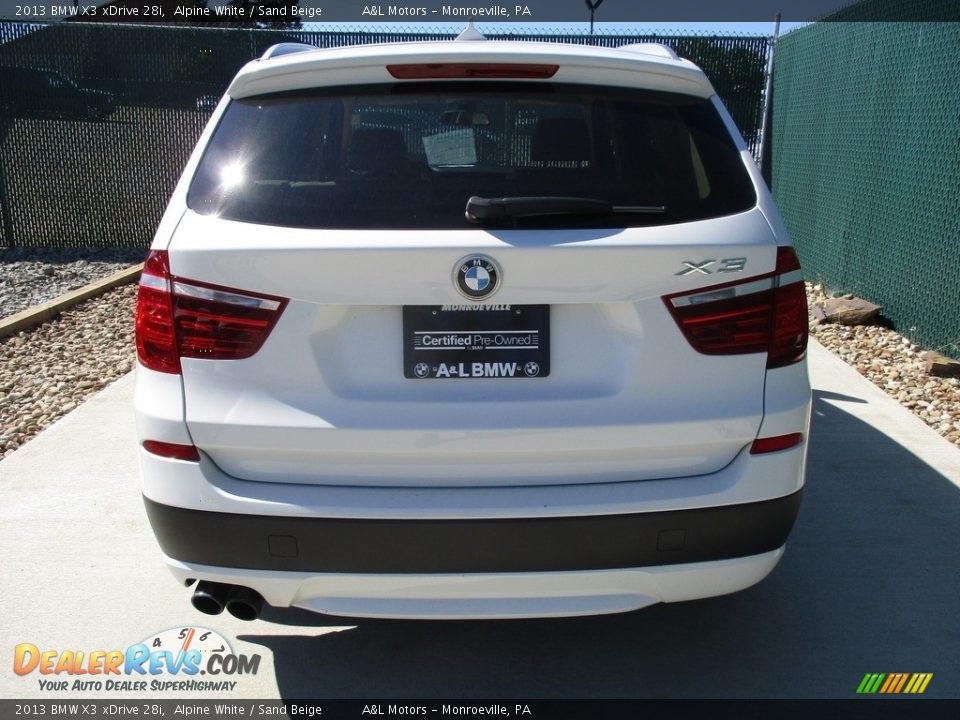 2013 BMW X3 xDrive 28i Alpine White / Sand Beige Photo #9