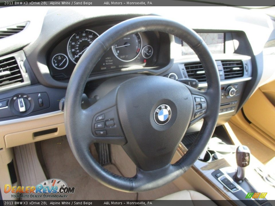 2013 BMW X3 xDrive 28i Alpine White / Sand Beige Photo #15