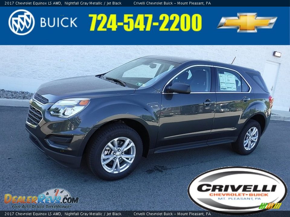2017 Chevrolet Equinox LS AWD Nightfall Gray Metallic / Jet Black Photo #1