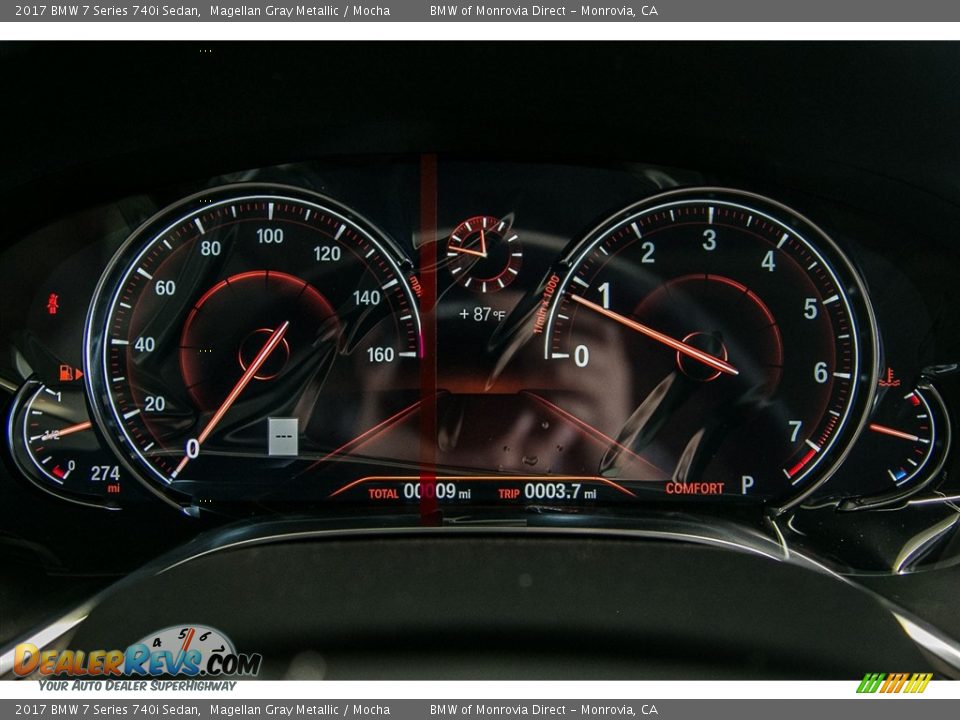 2017 BMW 7 Series 740i Sedan Magellan Gray Metallic / Mocha Photo #7