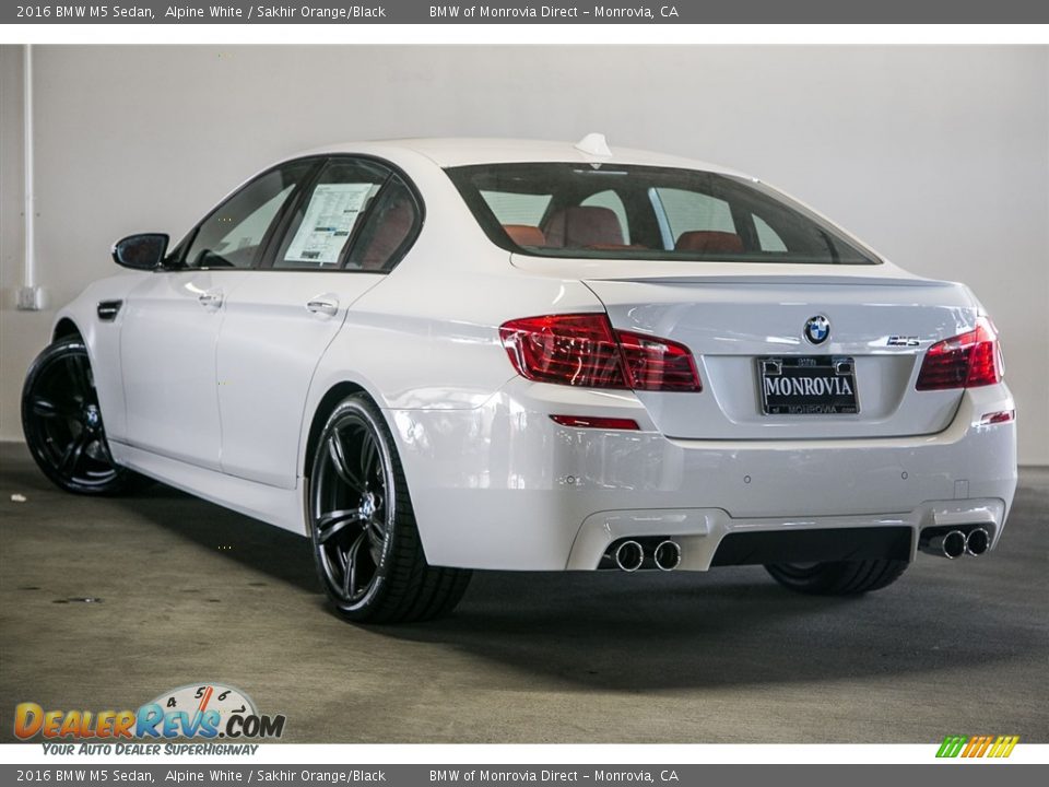 2016 BMW M5 Sedan Alpine White / Sakhir Orange/Black Photo #3