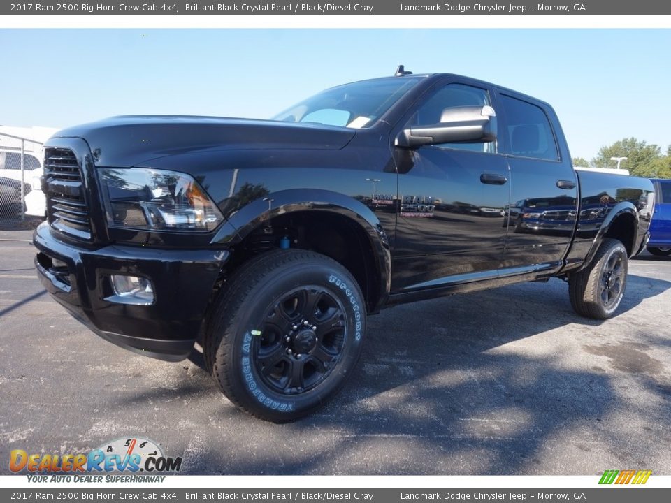 2017 Ram 2500 Big Horn Crew Cab 4x4 Brilliant Black Crystal Pearl / Black/Diesel Gray Photo #1