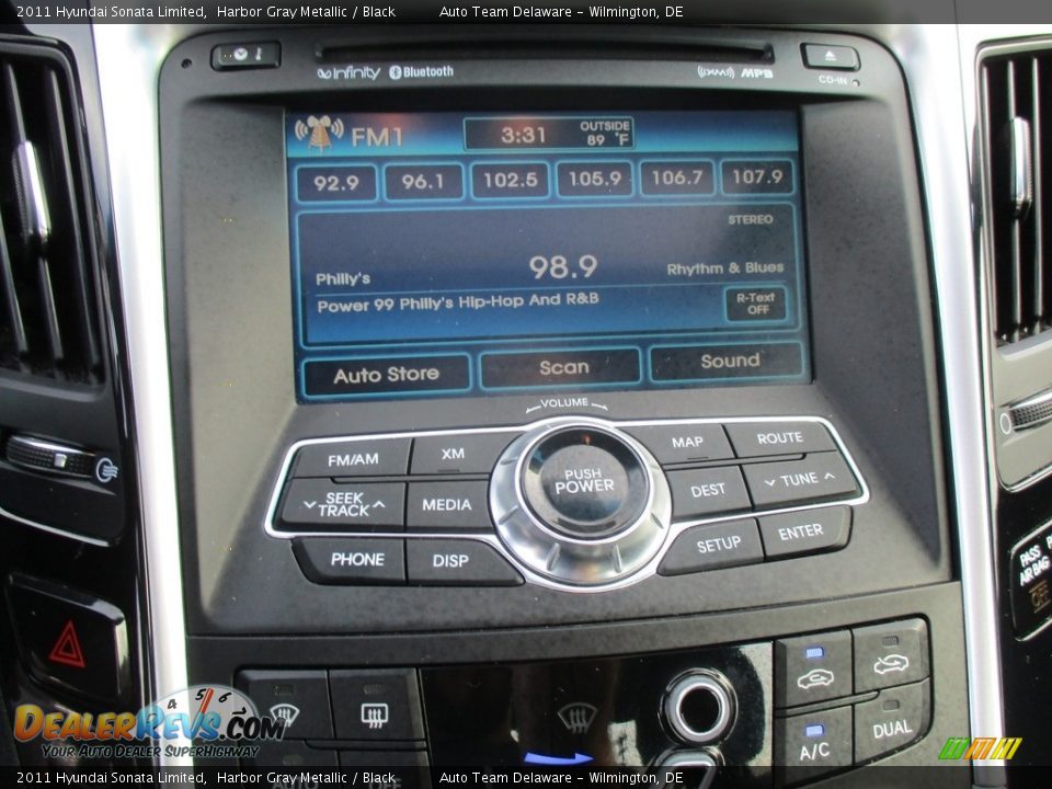 2011 Hyundai Sonata Limited Harbor Gray Metallic / Black Photo #26