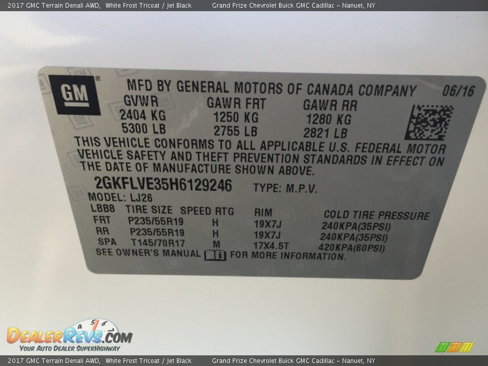 2017 GMC Terrain Denali AWD White Frost Tricoat / Jet Black Photo #11