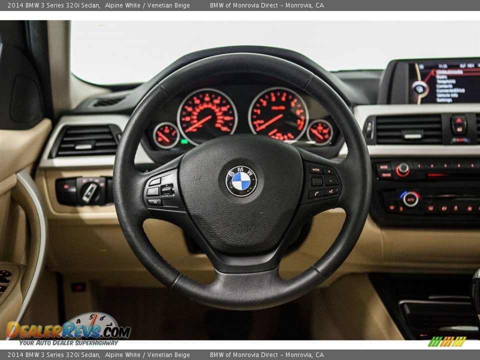 2014 BMW 3 Series 320i Sedan Alpine White / Venetian Beige Photo #16