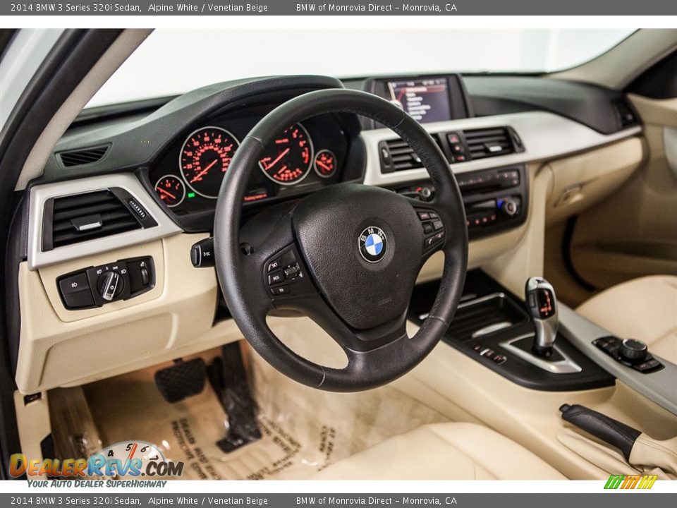 2014 BMW 3 Series 320i Sedan Alpine White / Venetian Beige Photo #19