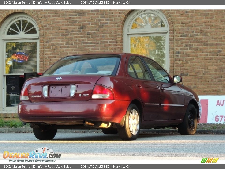 2002 Nissan Sentra XE Inferno Red / Sand Beige Photo #17