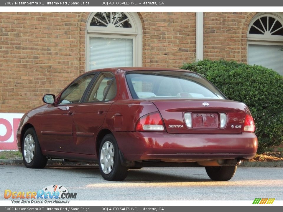 2002 Nissan Sentra XE Inferno Red / Sand Beige Photo #18