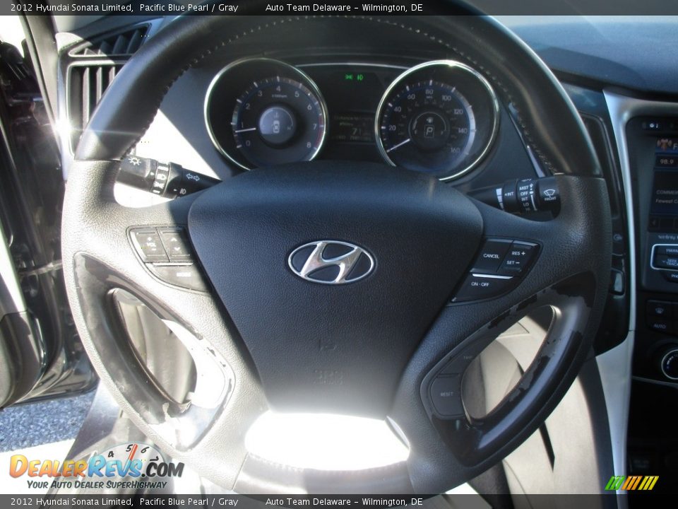 2012 Hyundai Sonata Limited Pacific Blue Pearl / Gray Photo #12