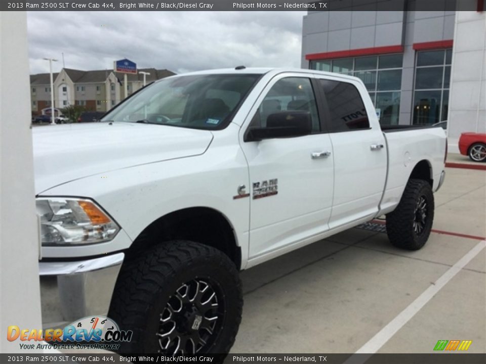 2013 Ram 2500 SLT Crew Cab 4x4 Bright White / Black/Diesel Gray Photo #2