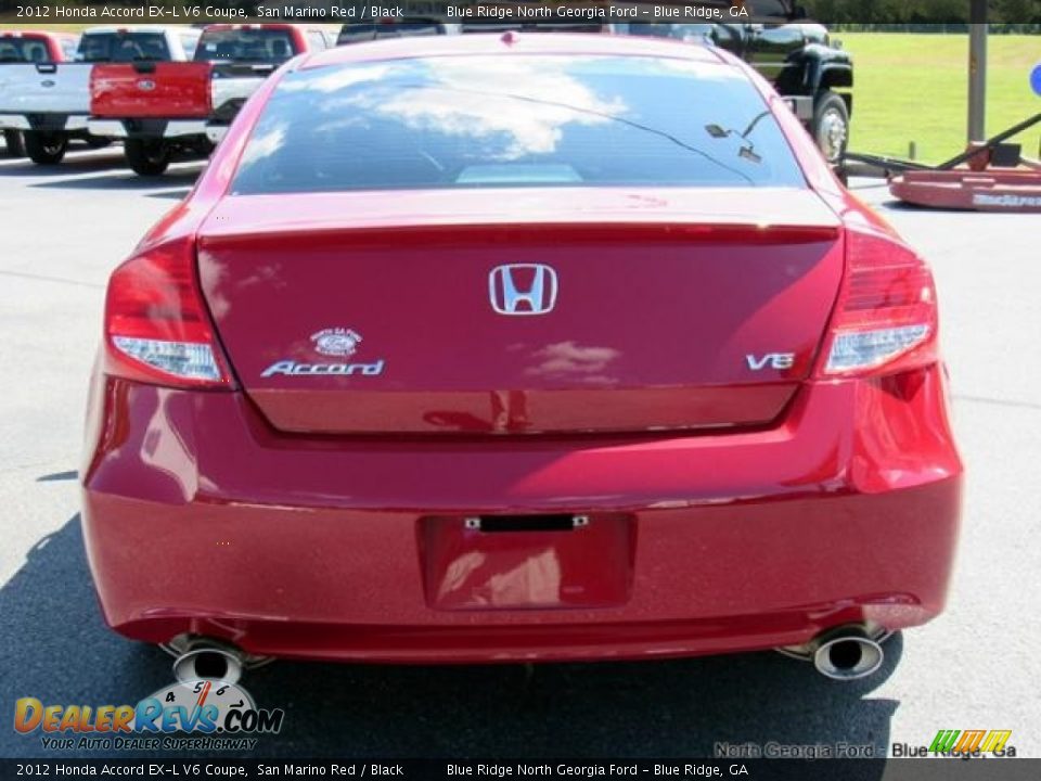 2012 Honda Accord EX-L V6 Coupe San Marino Red / Black Photo #4