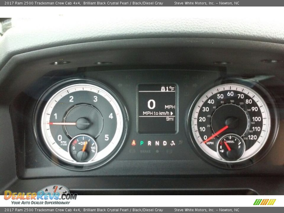 2017 Ram 2500 Tradesman Crew Cab 4x4 Brilliant Black Crystal Pearl / Black/Diesel Gray Photo #24