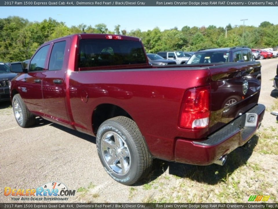 2017 Ram 1500 Express Quad Cab 4x4 Delmonico Red Pearl / Black/Diesel Gray Photo #6